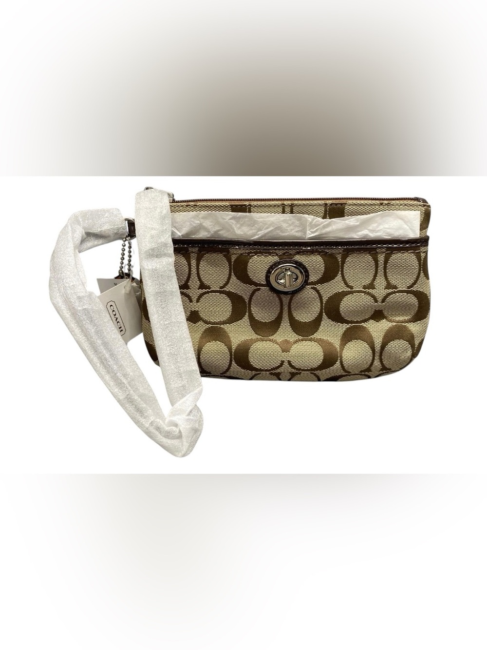 Coach Park Signature Medium Wristlet – Brown/Khaki Monogram – NWT - Picture 2 of 11